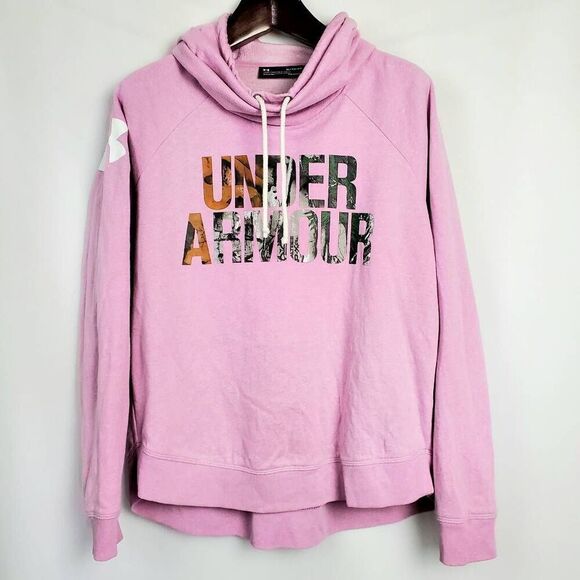Under Armour UA Favorite Fleece Camo Logo XL Icelandic Rose Light Heather - Picture 2 of 9